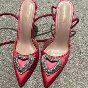 Pink Heart Bling Heels